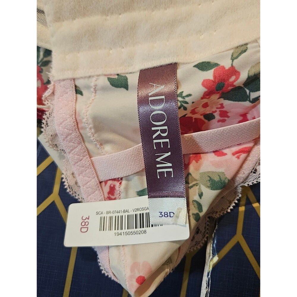 NWT Adore Me Floral Longline Bra Size 38D - Picture 7 of 8